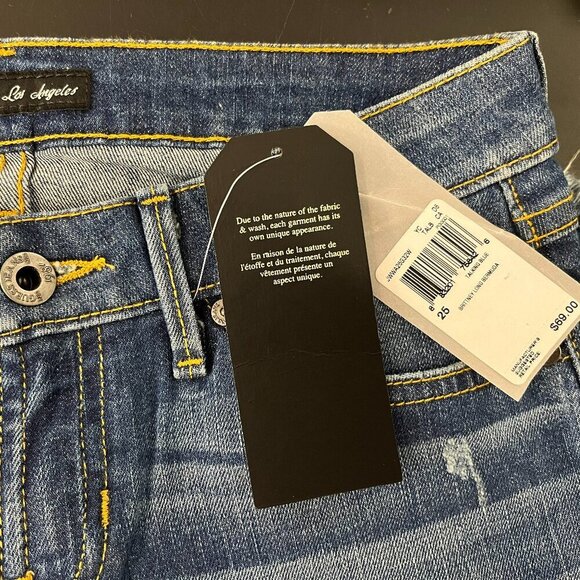 GUESS Los Angeles Women's Brittney Denim Long Bermuda Shorts - Size 25 - NWT $69 - Picture 2 of 5